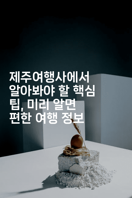 제주여행사에서 알아봐야 할 핵심 팁, 미리 알면 편한 여행 정보2-제주띵킹