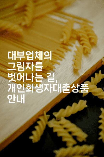 대부업체의 그림자를 벗어나는 길, 개인회생자대출상품 안내-제주띵킹