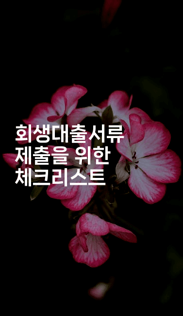 회생대출서류 제출을 위한 체크리스트-제주띵킹