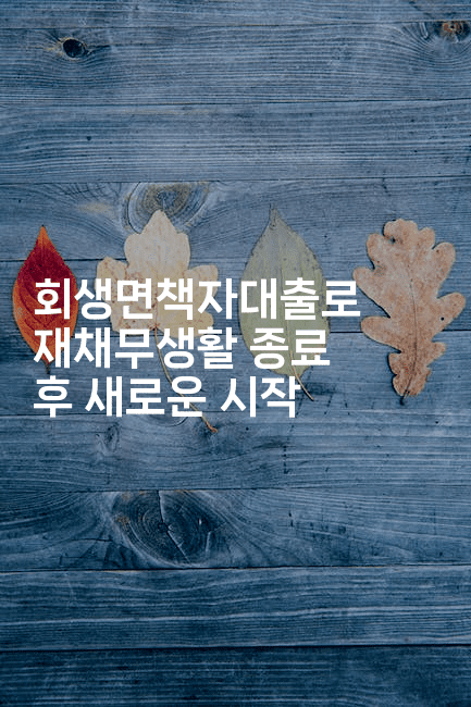 회생면책자대출로 재채무생활 종료 후 새로운 시작